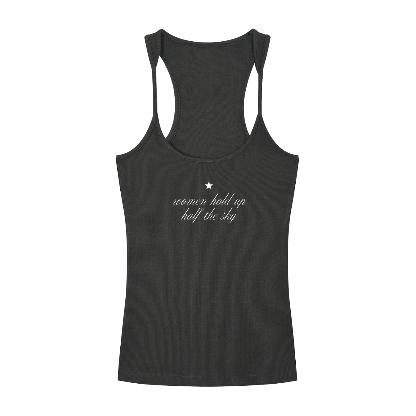 Women Hold Up Half the Sky | Ribbed Racerback Tank Top