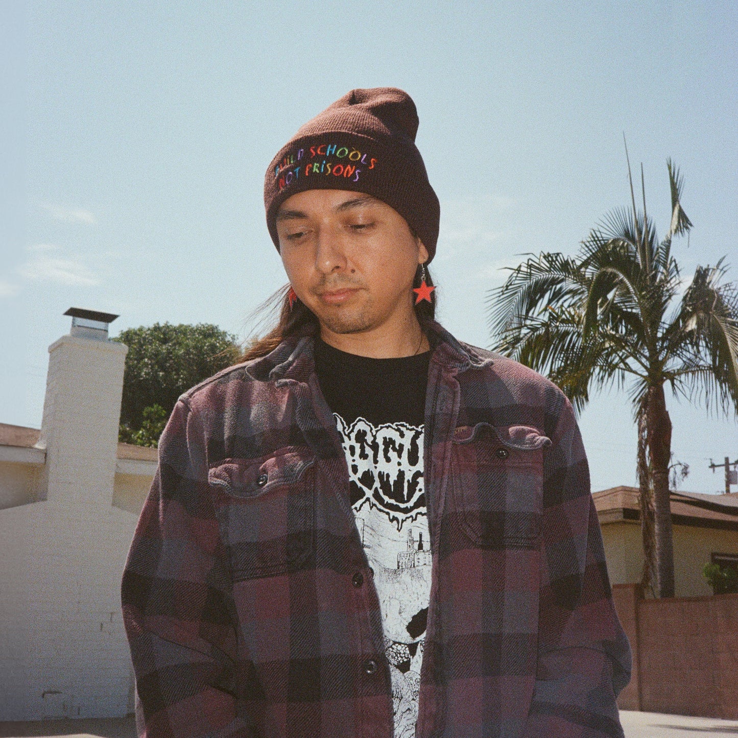 Build Schools Not Prisons | Cuffed Beanie - Brown