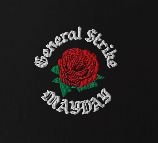 General Strike | Embroidered Rose T-Shirt